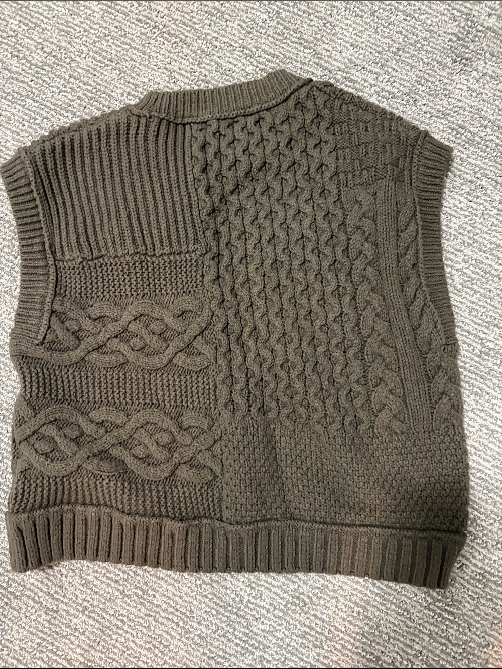 Madewell Olive Cable Knit Sweater Vest - Picture 3 of 3